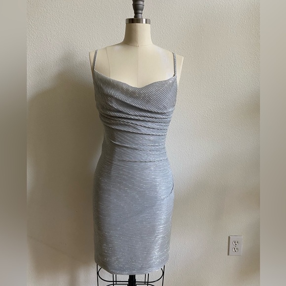 Laundry By Shelli Segal Dresses & Skirts - Laundry by Shelli Segal silver lamé mini